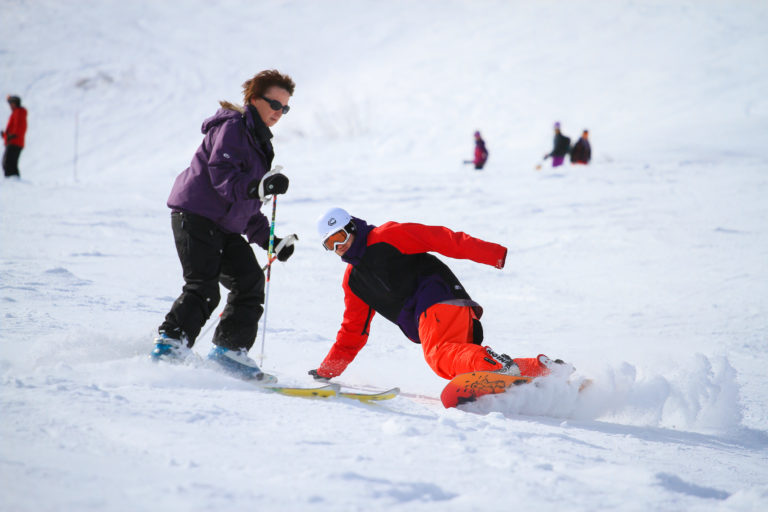 Snowboarder in Morzine, Avoriaz, France