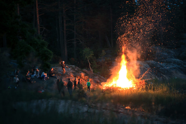 my first juhannus, mid summer, finland bonfire